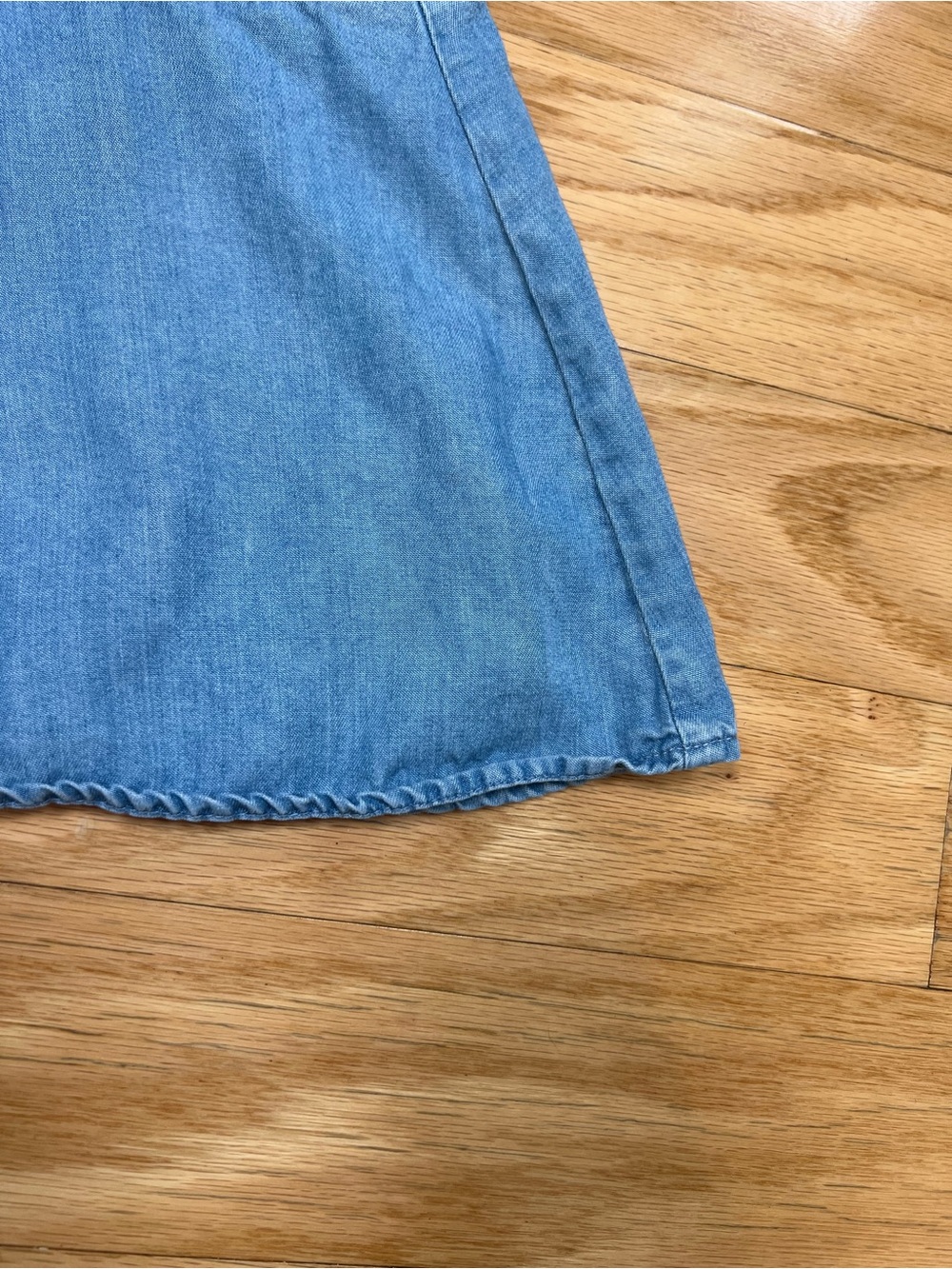 Zara Light Wash Denim Flounce Mini Skort - Picture 3 of 9